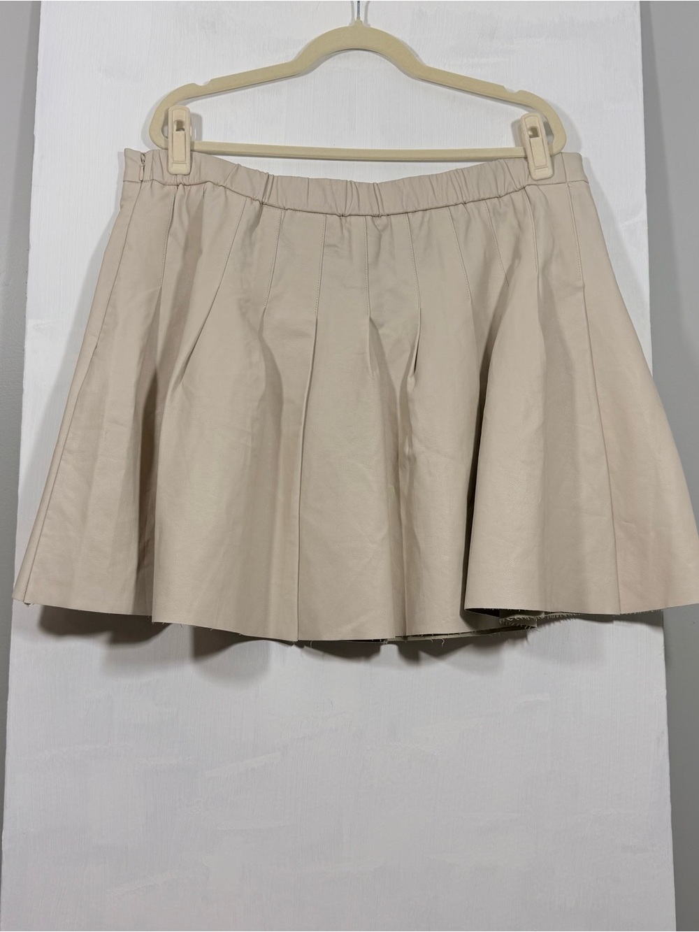 Eloquii Beige Circle Faux Leather Skirt